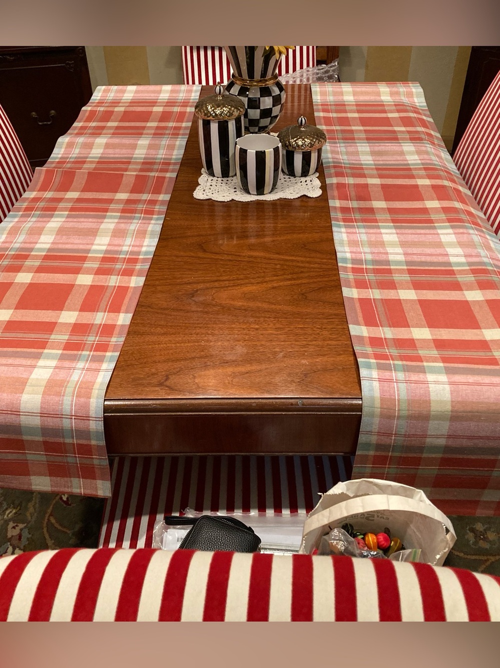NWOT  Beautiful Plaid Reversible Table Runners Cotton 13”x 72”